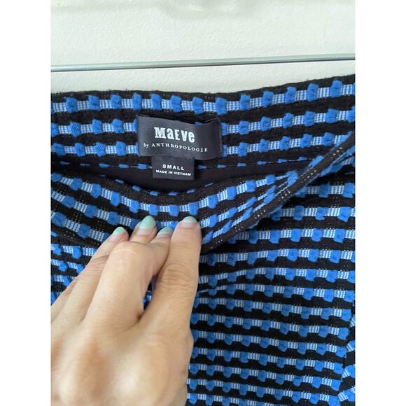 Anthropologie Maeve Midi Stretch Knee Length Pencil Skirt Blue Black Size Small - Picture 7 of 8